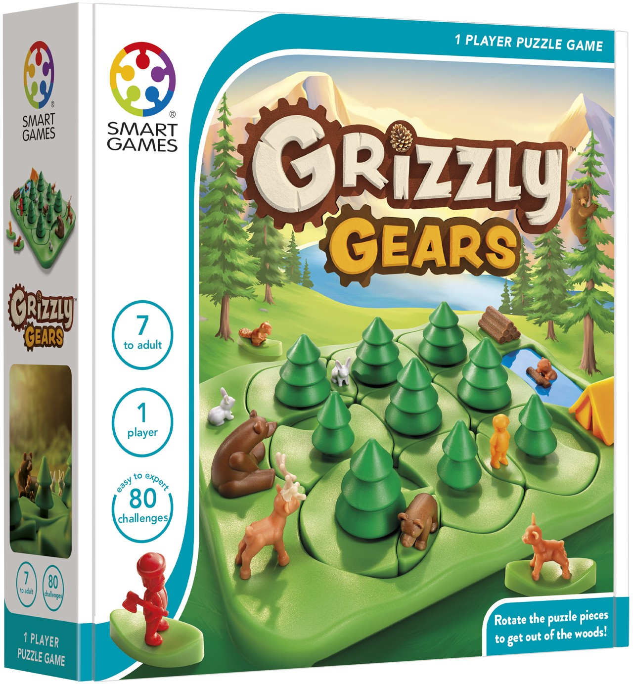 SmartGames Grizzly Gears Game with 80 Challenges for Ages 7 - Adult