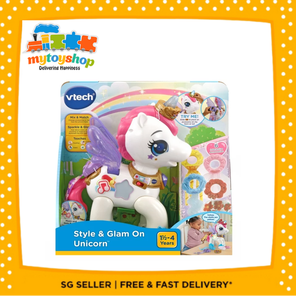 VTech Style And Glam On Unicorn - Interactive Dress-Up Toy For Ages 1.5-4 Years