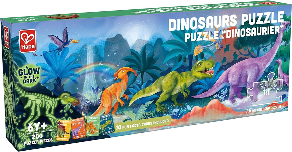 Glow in The Dark Dinosaurs Puzzle  200 pcs