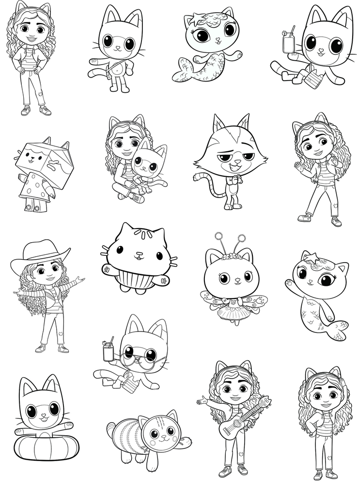 Gabby's Dollhouse Tattoos &amp; Sticker Set