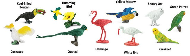 Safari Ltd Exotic Birds Toobs