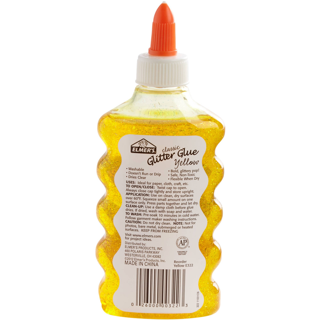 Elmers Glitter Glue Yellow 6OZ