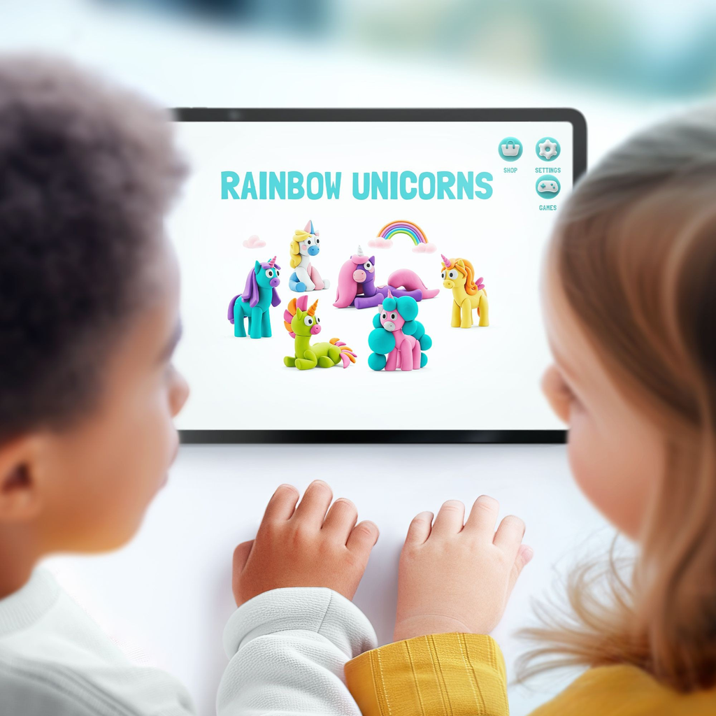 Hey Clay Rainbow Unicorns Large Set