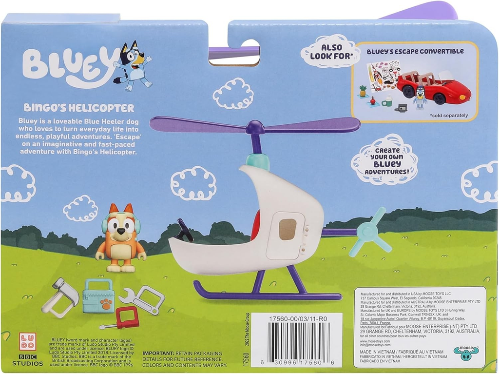 BLUEY Vehicle &amp; Figure Bingo's Helicopter