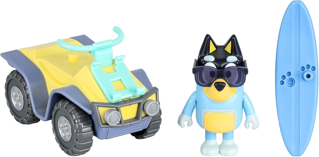 BLUEY Figure n Vehicle Pck Beach Quad With Bandit