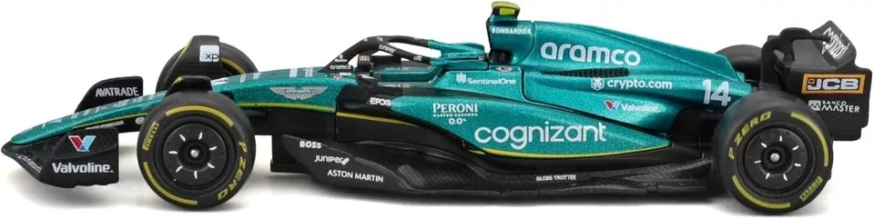 Bburago 1:43 Aston Martin Aramco F1 Team AMR23 #14 Fernando Alonso