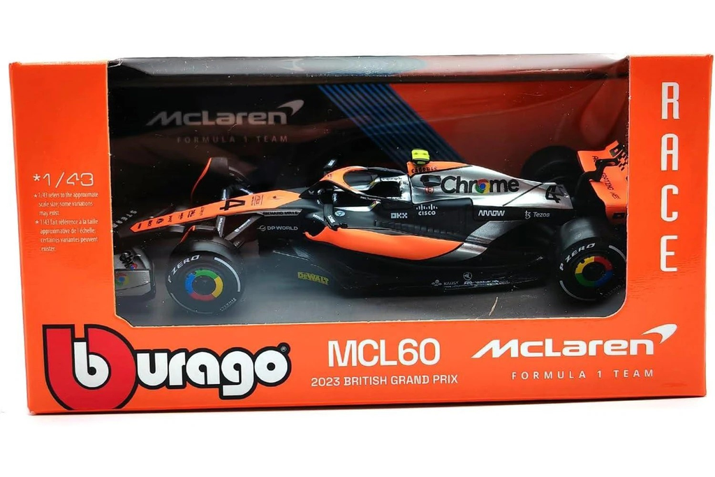 Bburago 1:43 Mclaren 2023 MCL60 F1 #4 Lando Norris