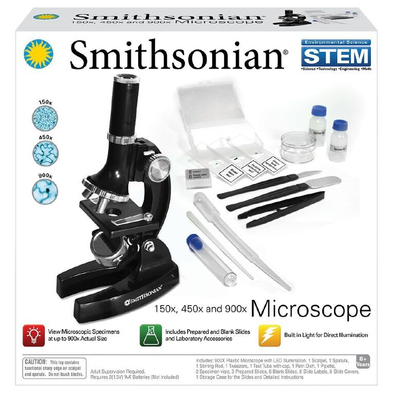 Smithosonian 150X, 450X and 900X Microscope Kit