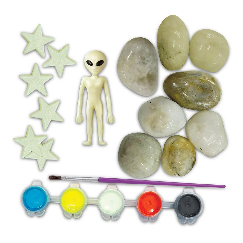 4M KidzMaker Glow in the Dark Space Rock Painting Kit