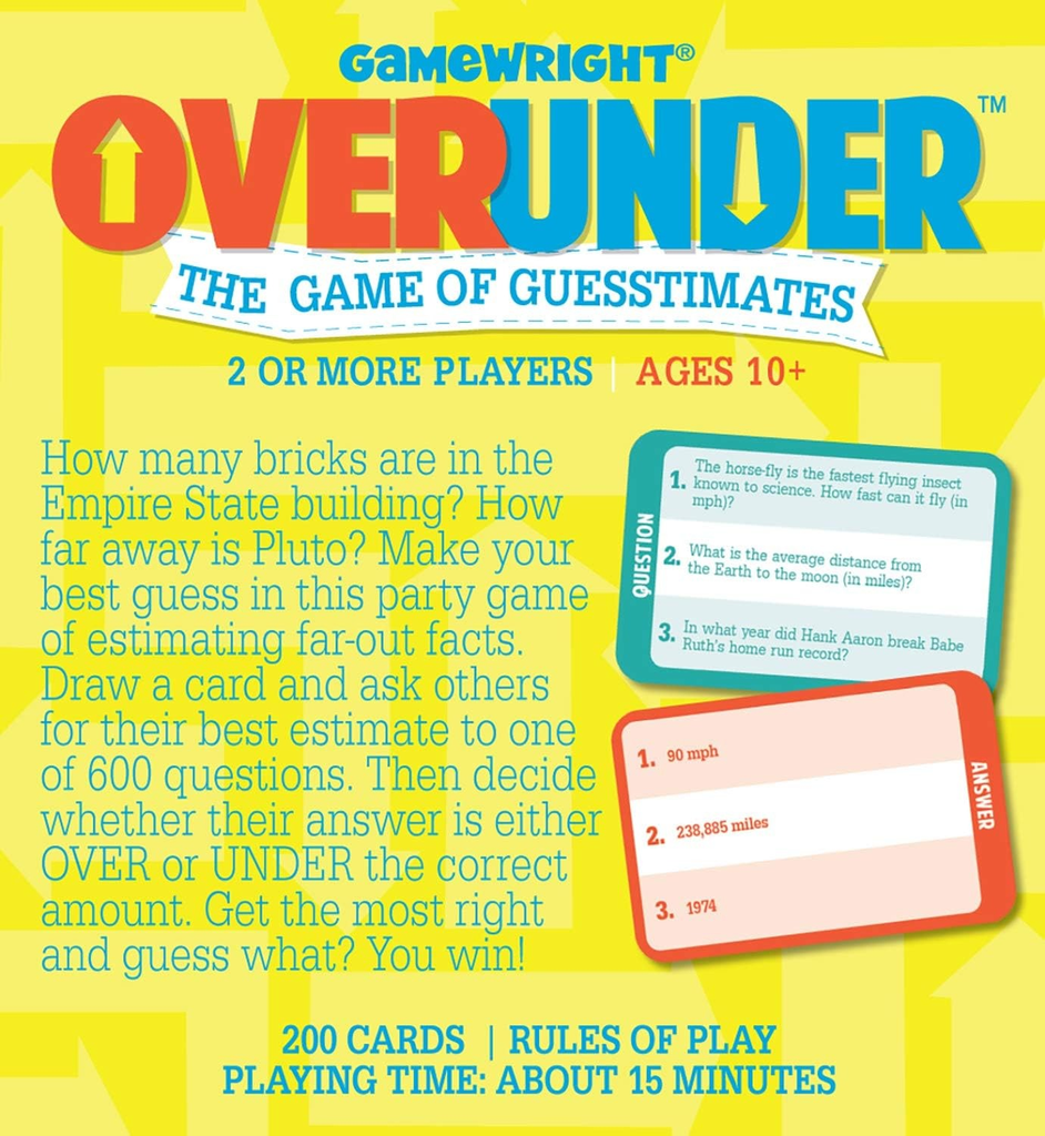 Gamewright Over Under Party Game