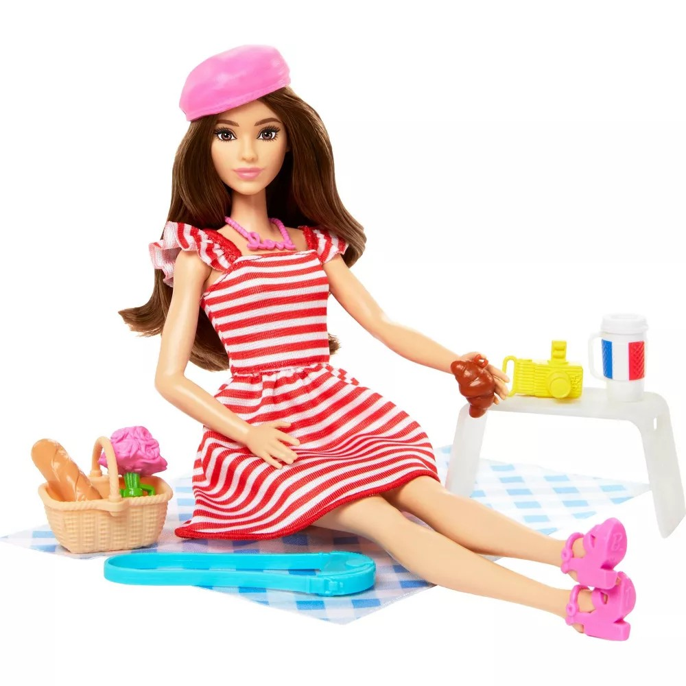 Barbie Pink Passport Paris Doll Set