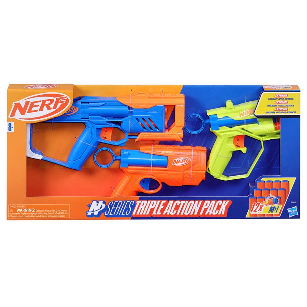 NERF N Series Triple Action Pack Blaster Guns