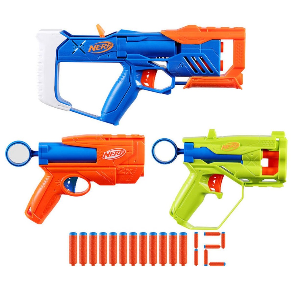 NERF N Series Triple Action Pack Blaster Guns