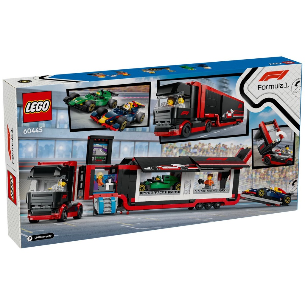 LEGO 60445 City F1 Truck with RB20 N AMR24 F1 Cars