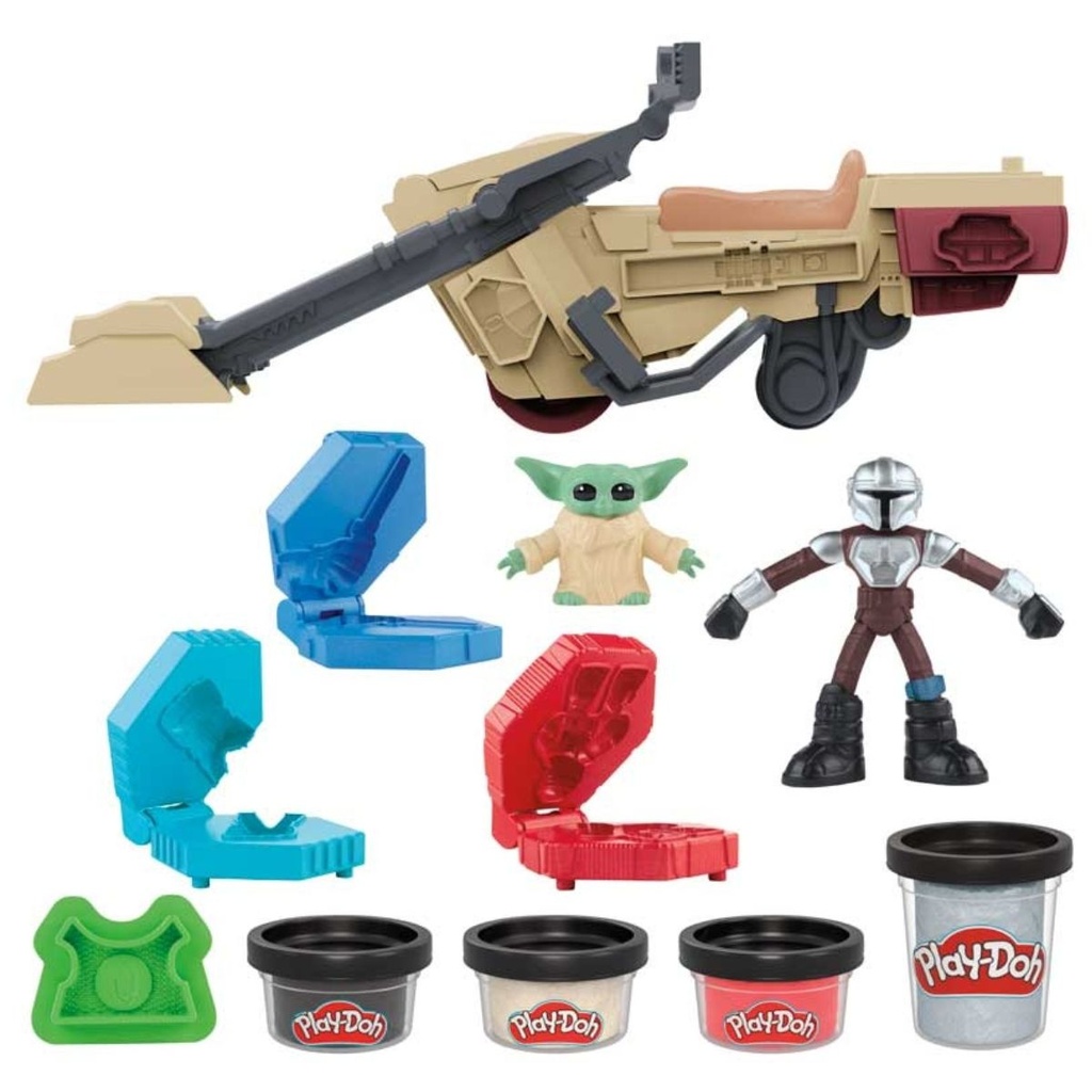 Playdoh Starwars Mandolorian n Grogu Speeder