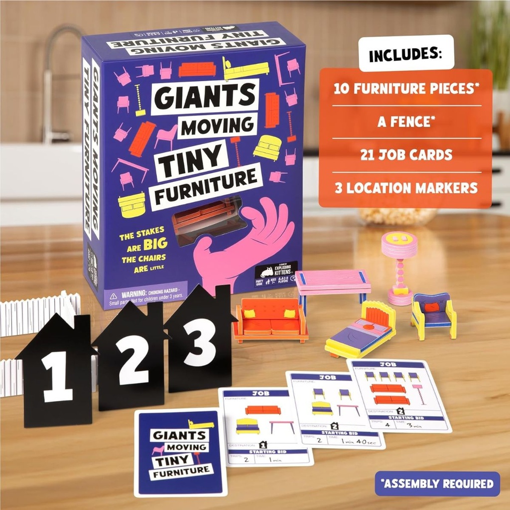 Giants Moving Tiny Furniture Game