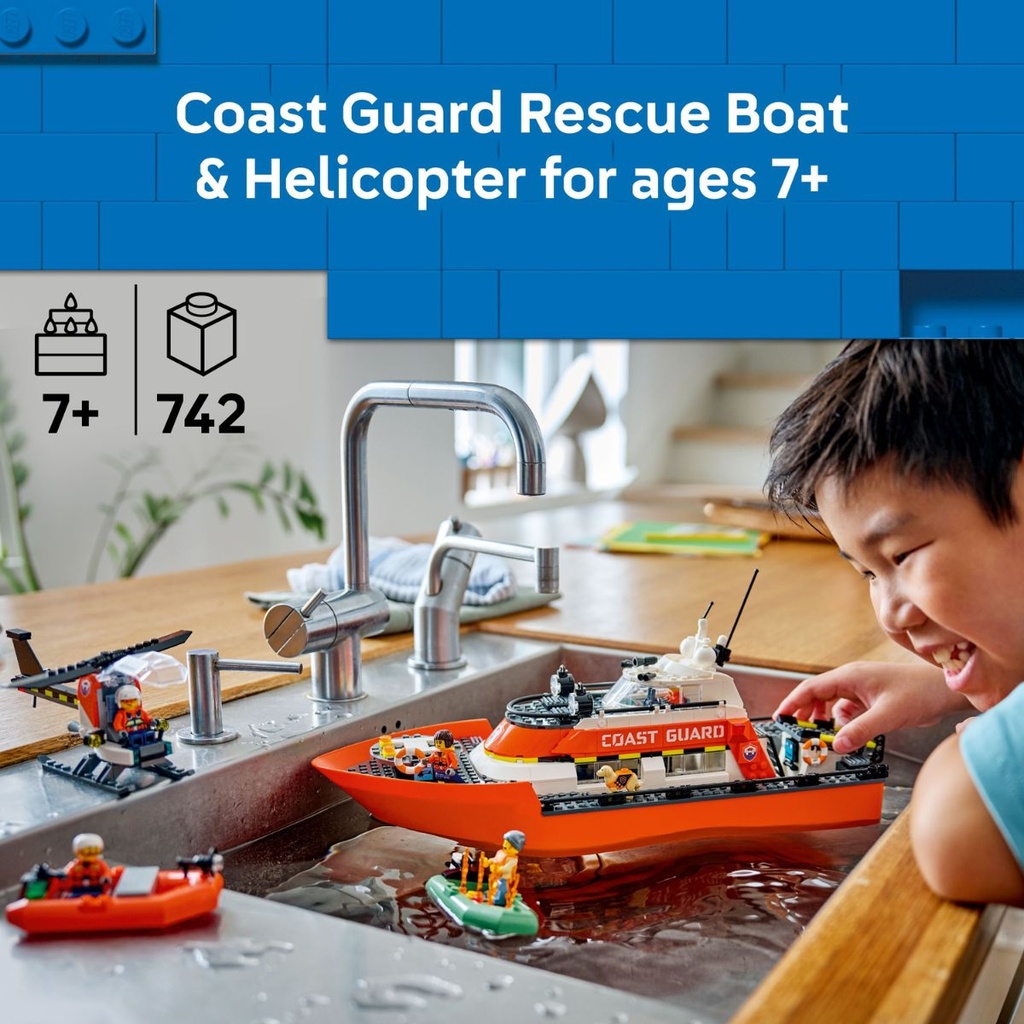 LEGO 60504 City Coast Guard Rescue Boat N Helicopter