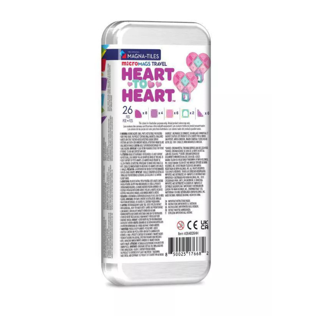 Magna Tiles Micro Mags Heart to Heart Travel Set 26 Pc