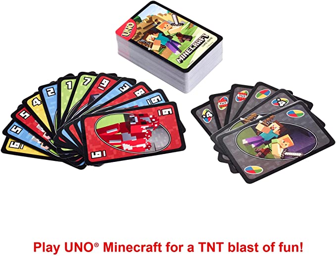 Mattel Games UNO Minecraft in Storage Tin Card Game_3