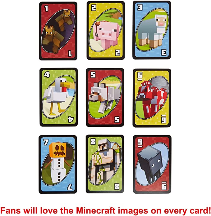 Mattel Games UNO Minecraft in Storage Tin Card Game_4