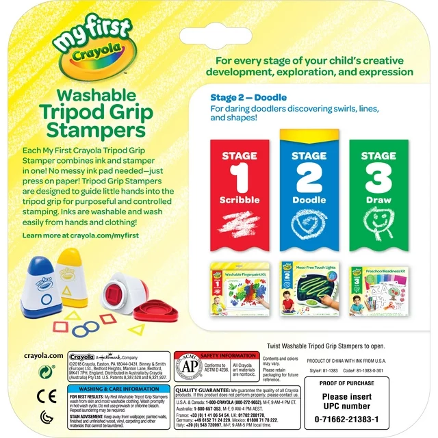 Crayola My First Washable Tripod Grip Stampers