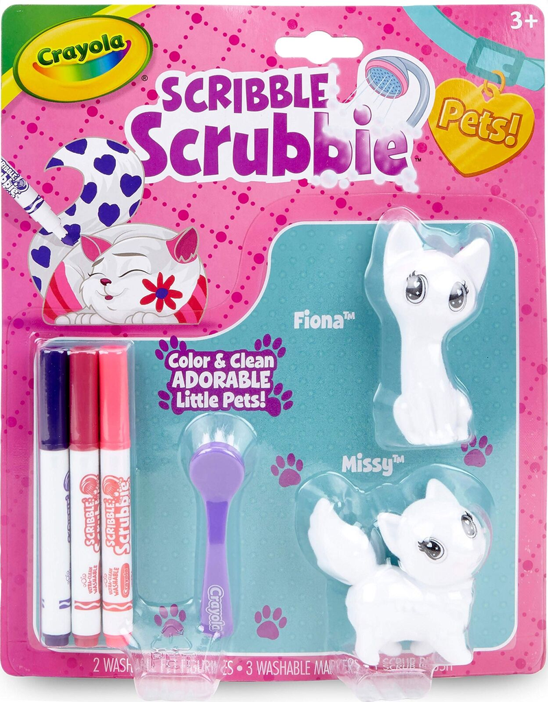 Crayola Scribble Scrubbie Pets Cat Pack Animal Toy Set