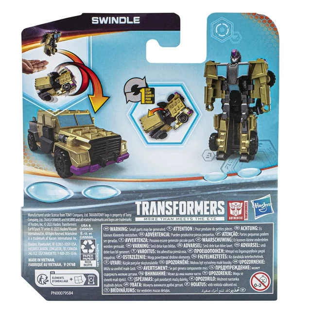 Transformers EarthSpark Swindle 1-Step Flip Changer Action Figure