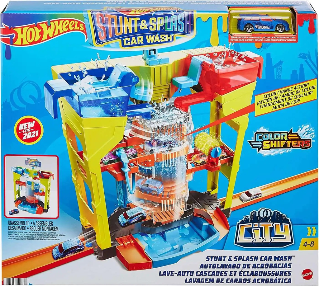 Hot Wheels City Stunt n Splash Car Wash Playset