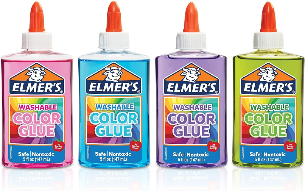 Elmers Washable Transparent Colored Glue Asst