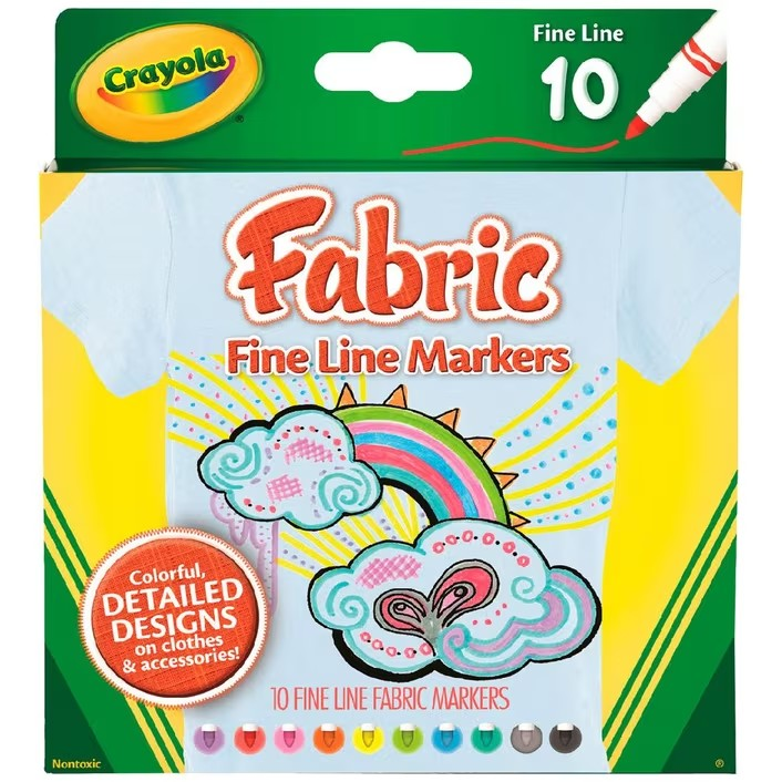 Crayola 10ct Fine Line Fabric Markers