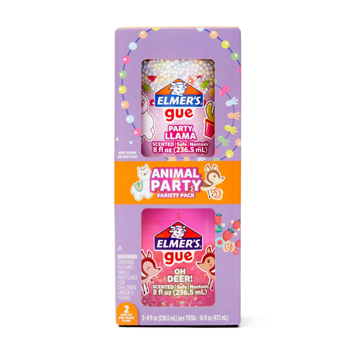 Elmers Gue Pre-made Slime Animal Party Variety Pack