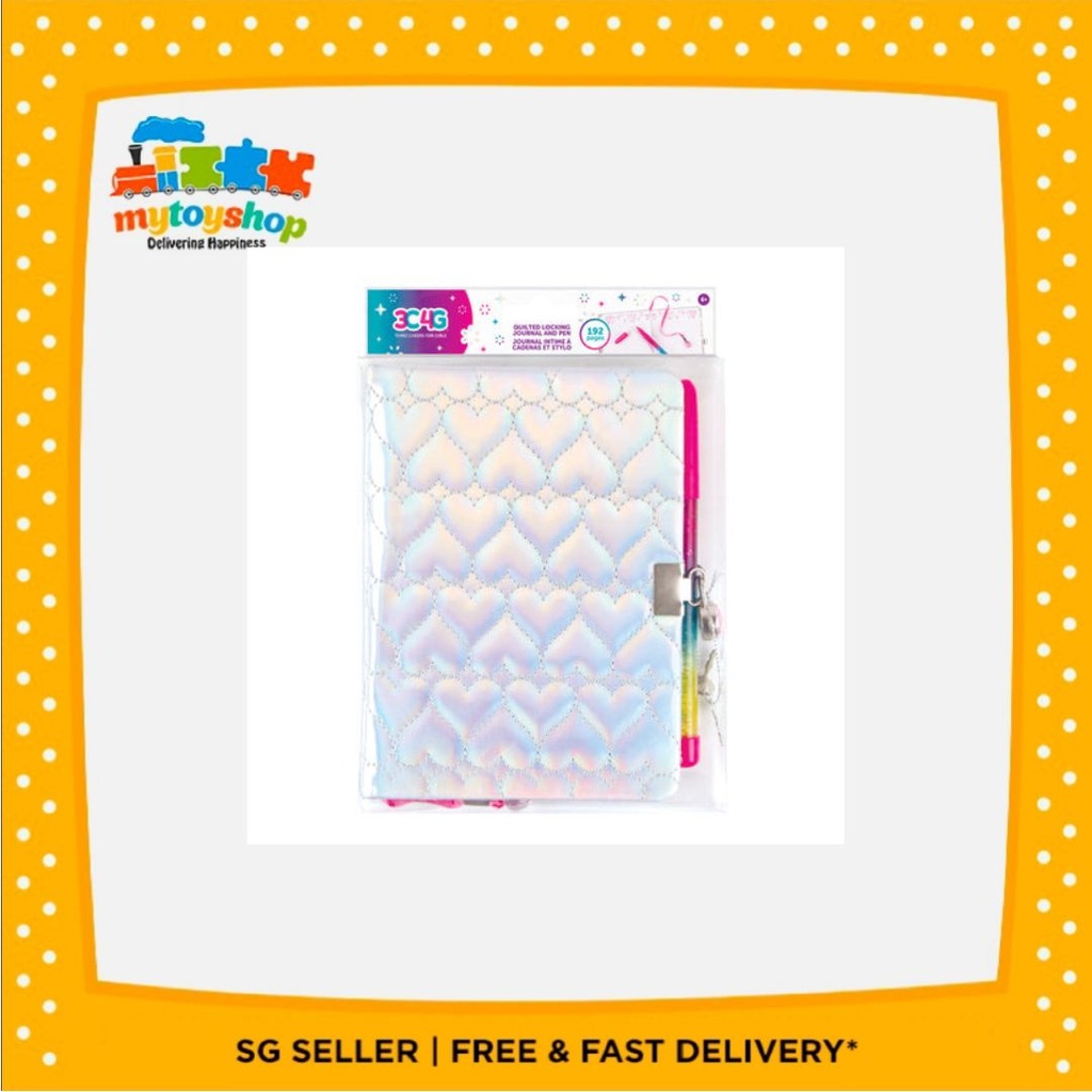 3C4G Quilted Locking Journal w Glitter Pen