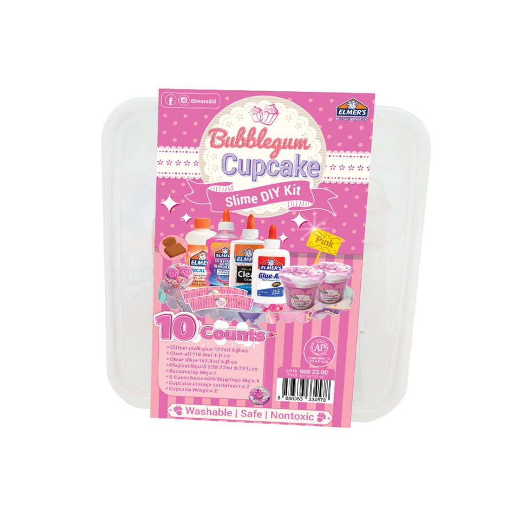 Elmers Bubblegum Cupcake Slime DIY Kit- Pink