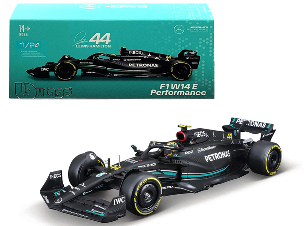 BURAGO 1/24 Lewis Hamilton Mercedes-AMG F1 W14 #44 Formula 1 2023