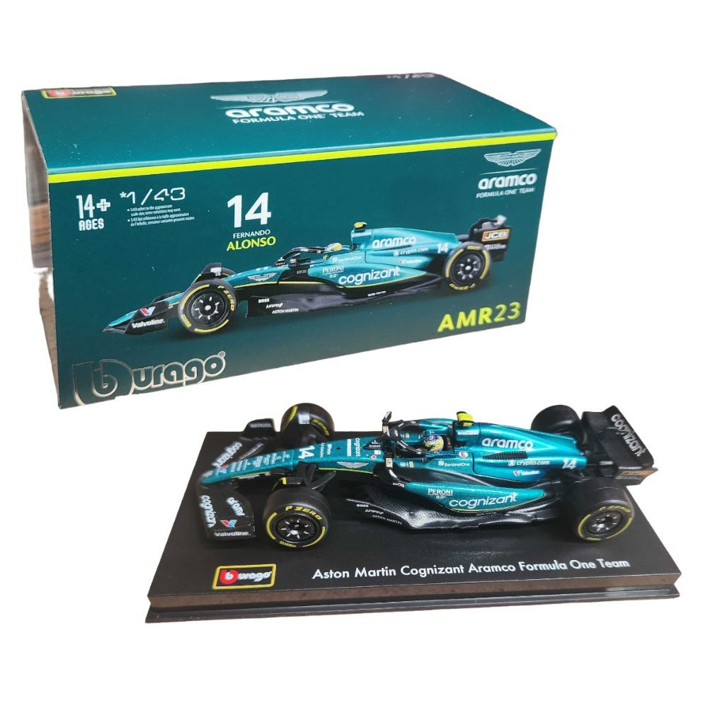 Burago 1:43 F1 2023 Aston Martin AMR23 #14 Fernando Alonso