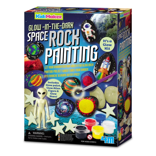 4M KidzMaker Glow in the Dark Space Rock Painting Kit