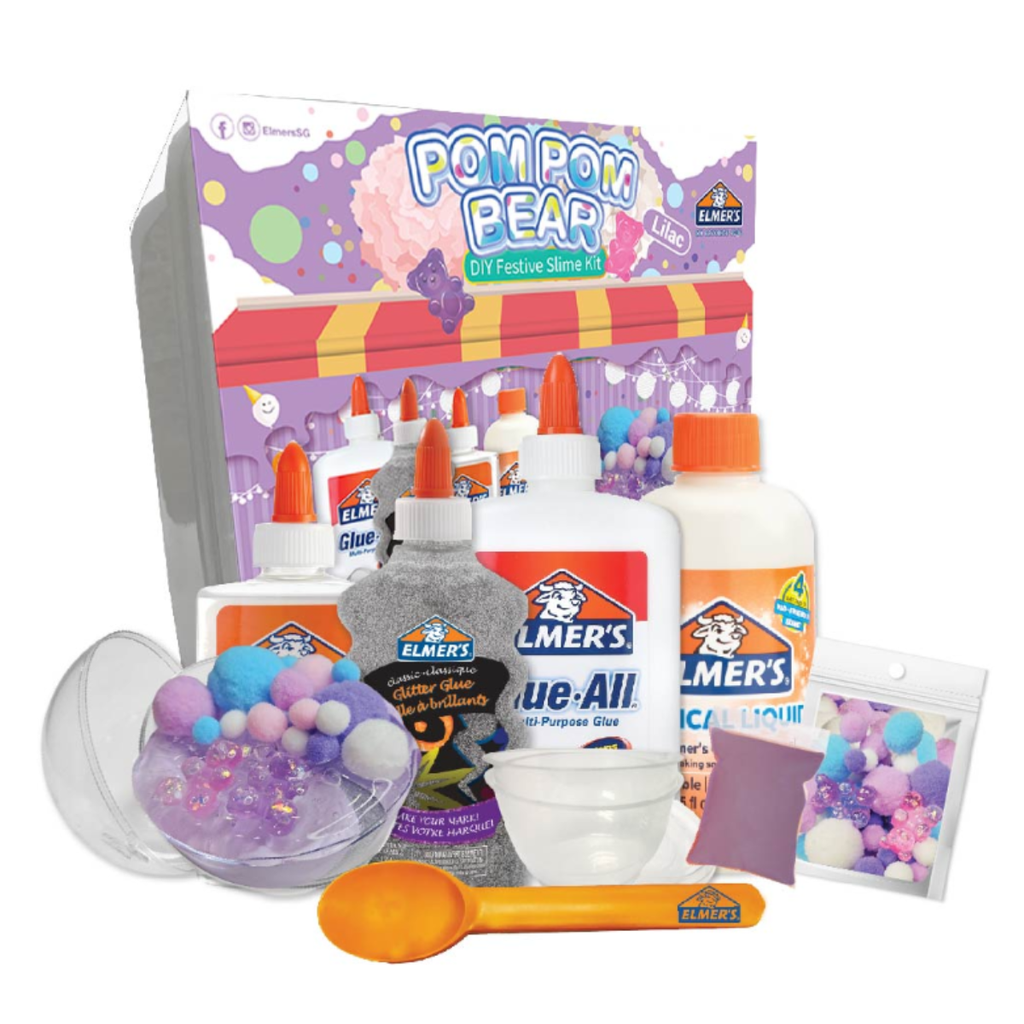 Elmers Pom Pom Bear Lilac DIY Kit