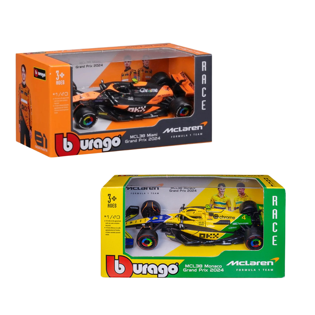 Bburago 1:43 McLaren F1 Team MCL38 Miami Grand PrixA 2024
