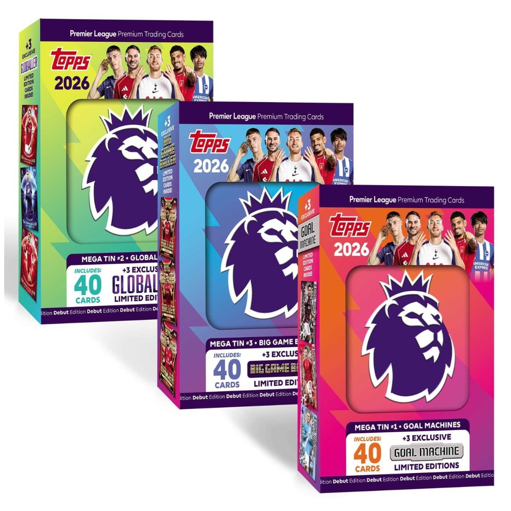 TOPPS Premier League Trading Cards MEGA Tins Bundle of 3