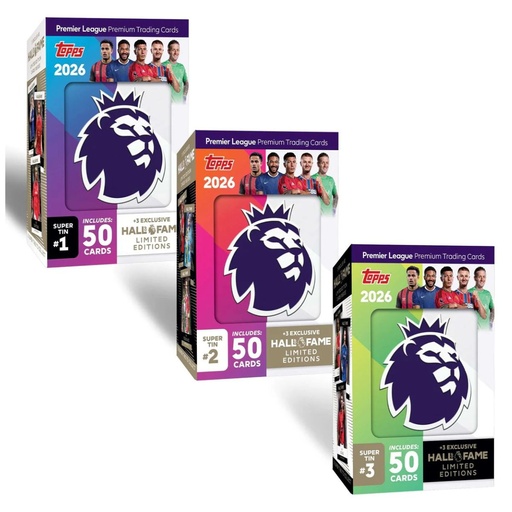 TOPPS Premier League Trading Cards SUPER Tins Bundle of 3