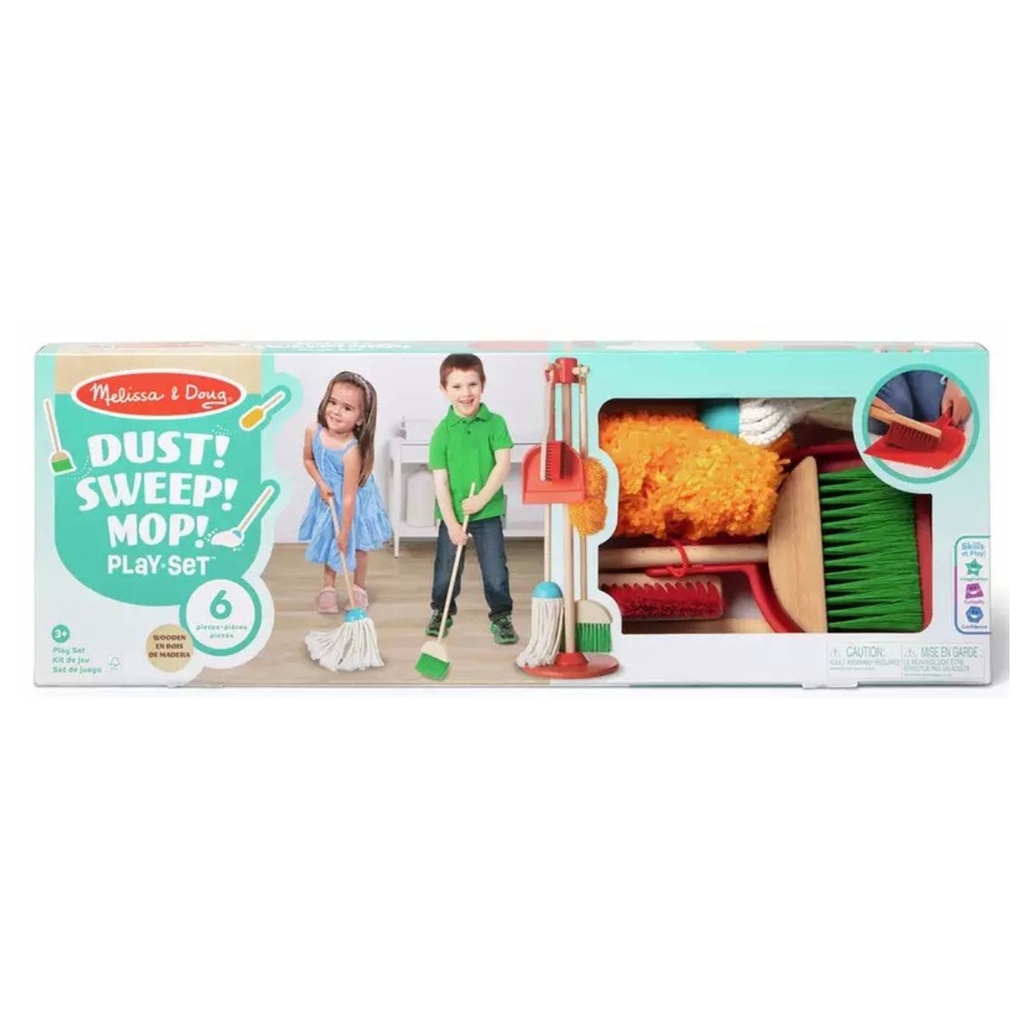 Melissa n Doug Wooden Dust, Sweep n Mop Play Set