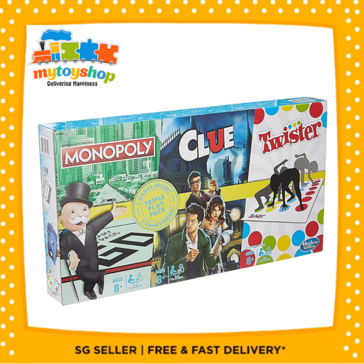 Hasbro Gaming Triple Play Pack (Monopoly, Clue, and Twister )