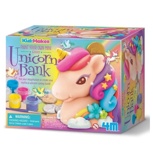 4M Kidzmaker Mini Glitter Unicorn Bank