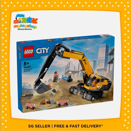LEGO 60420 City Yellow Construction Excavator