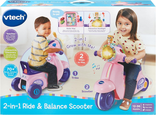 Vtech 2IN1 Ride n Balance Scooter PINK