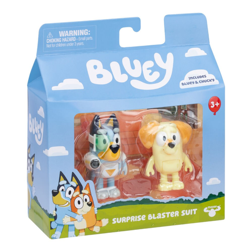 Bluey S12 Figure 2pk Surprise Blaster Suit
