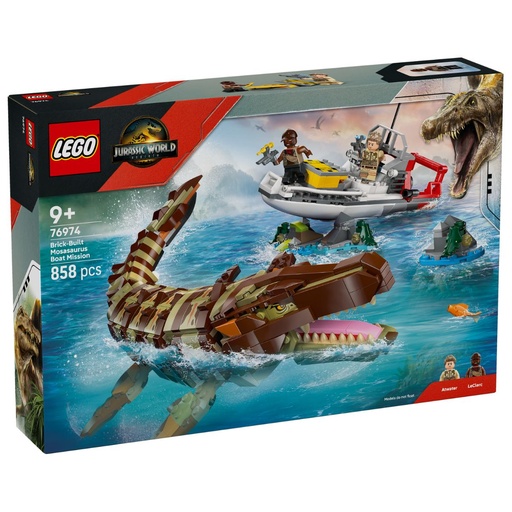 LEGO 76974 Jurassic World Brick Built Mosasaurus Boat Mission