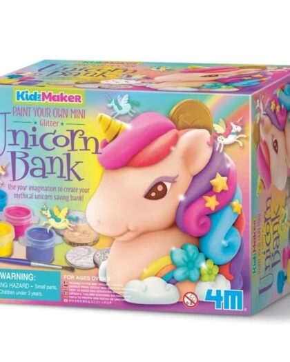 4M Kidzmaker Mini Glitter Unicorn Bank