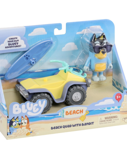 BLUEY Figure n Vehicle Pck Beach Quad With Bandit