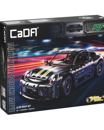 CaDa Remote Control Car Black Ruf Porsche Gt Car Officially Licensed C63006W